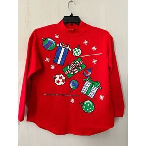 Vintage Red New Moves Y2K Christmas Xmas Sweater Party Preowned
